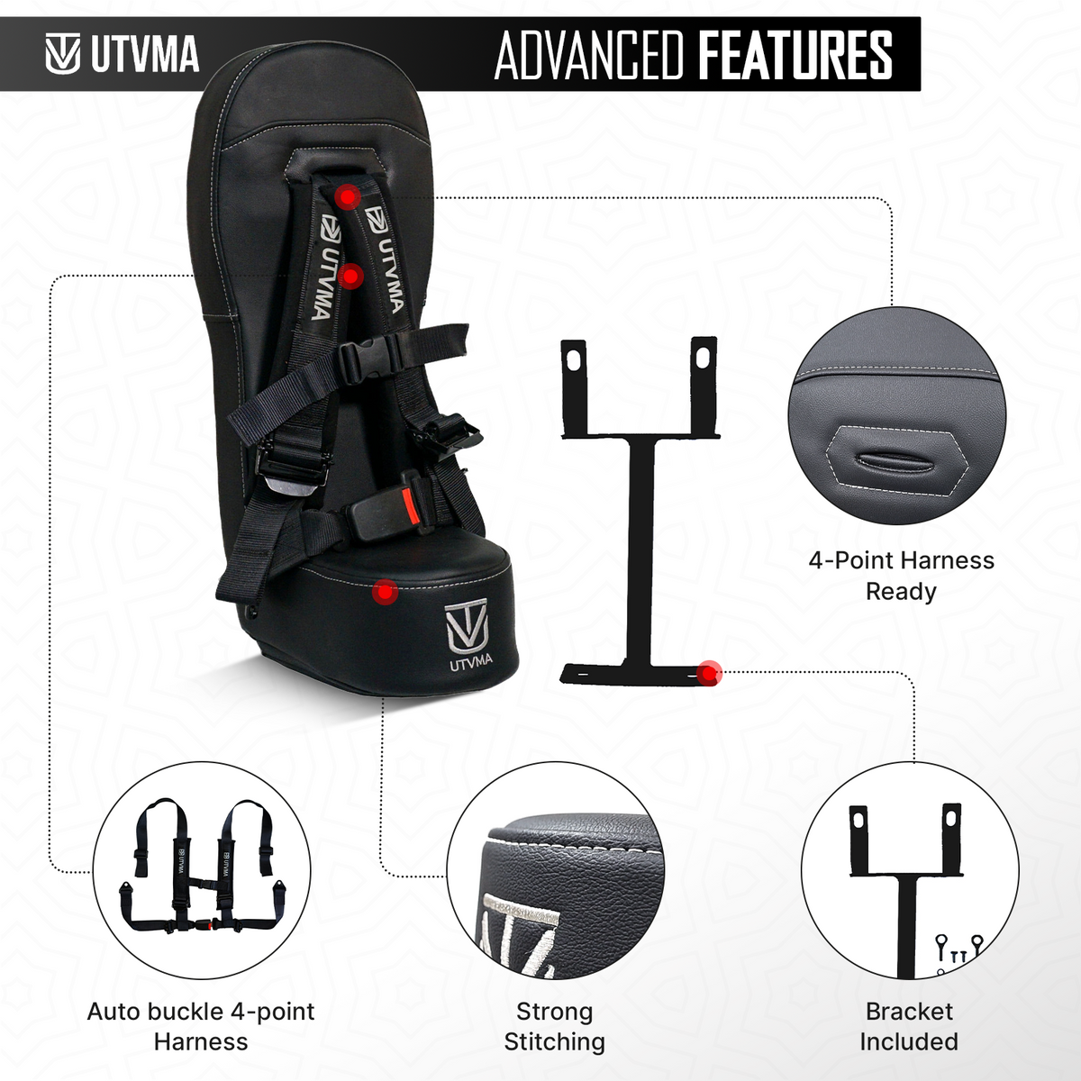 RZR 1000/900 Bump Seat (XP Turbo Turbo S Dynamix Trail High Lifter) 2014-2023 - Bump Seat