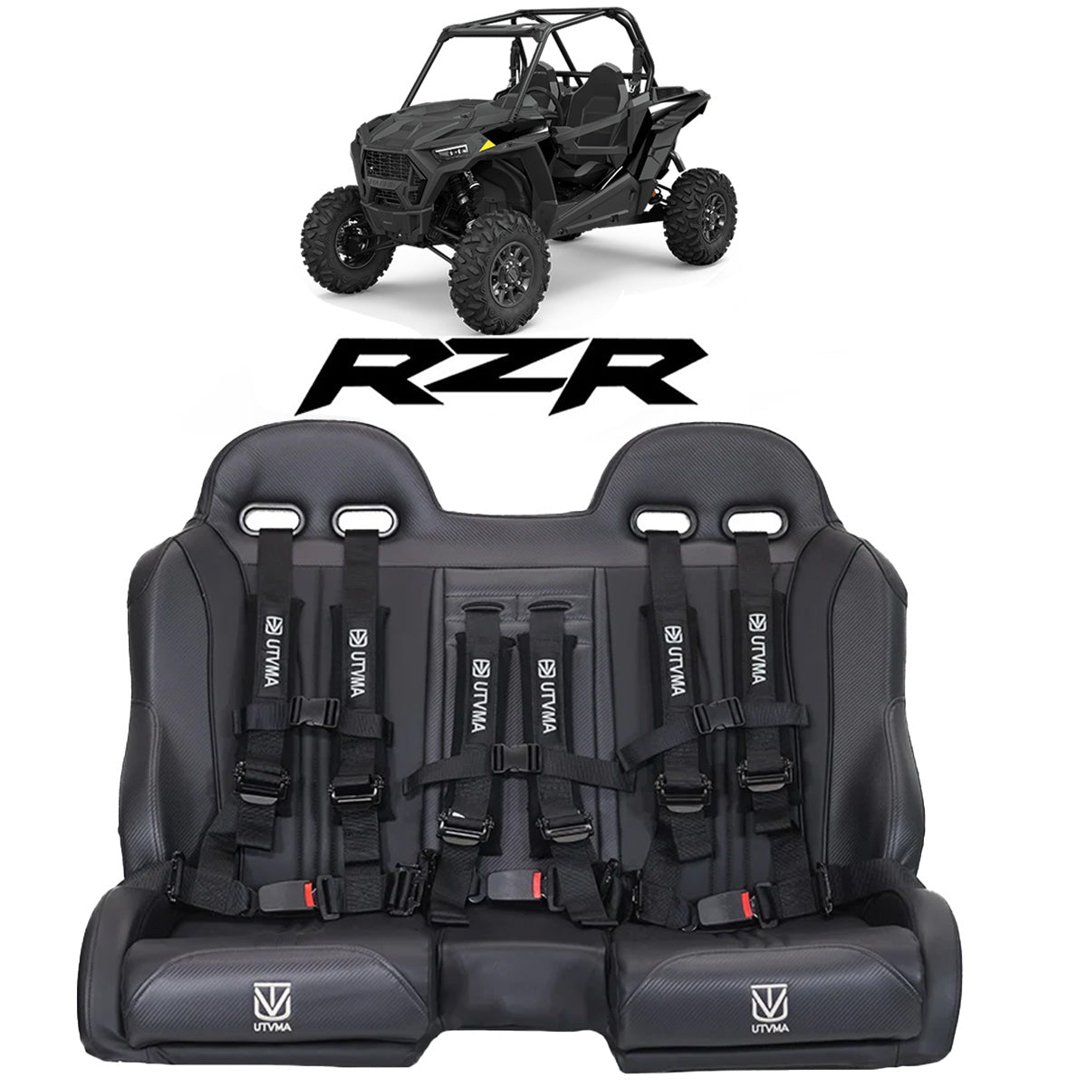 RZR 1000 Elite Series Bench Seat Front or Rear Bench Seat W Harnesses (over the console) (2014-2023) - Bench Seat