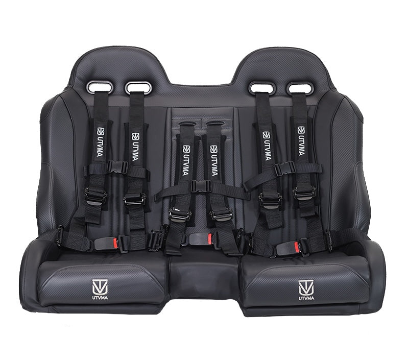 RZR 1000 Elite Series Bench Seat Front or Rear Bench Seat W Harnesses (over the console) (2014-2023) - All Black / Auto