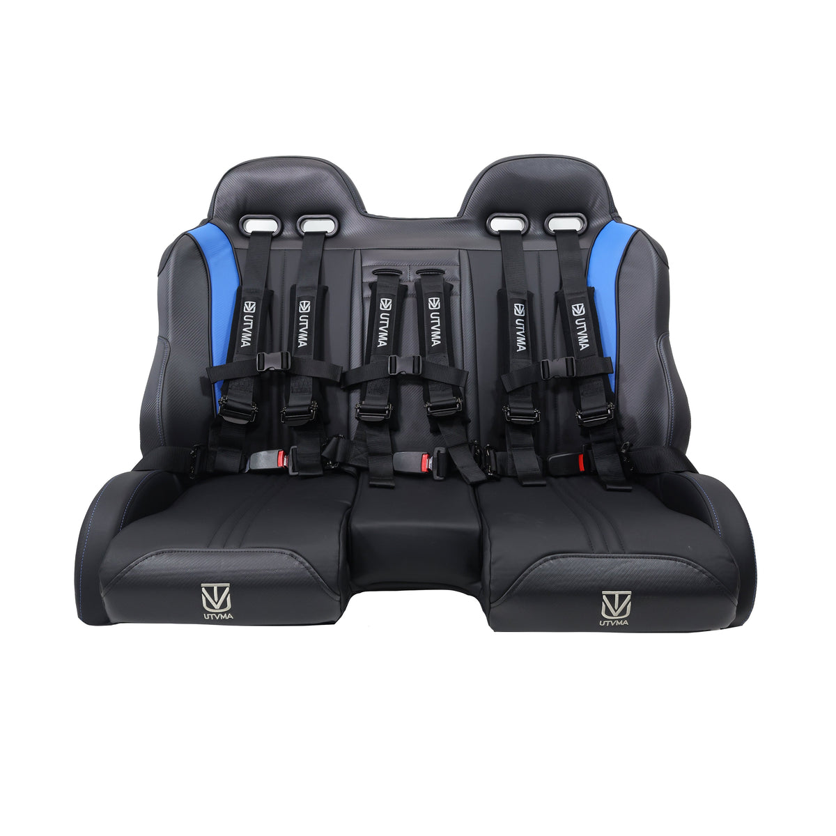 RZR 1000 Elite Series Bench Seat Front or Rear Bench Seat W Harnesses (over the console) (2014-2023) - Black W/ Blue