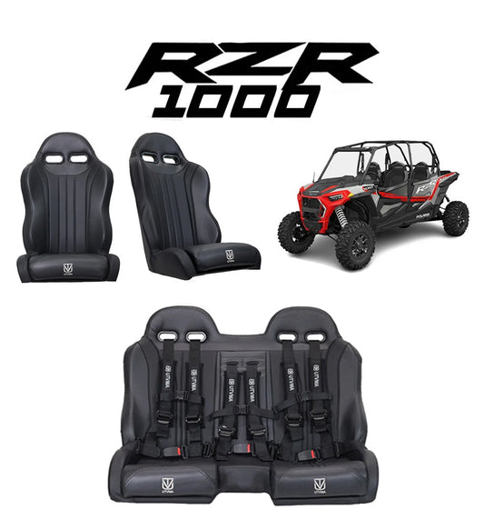 RZR 1000 Rear Bench Seat & Pair of Front Bucket Seats Set - Bench Seat