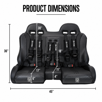 RZR 1000 Rear Bench Seat & Pair of Front Bucket Seats Set - Bench Seat