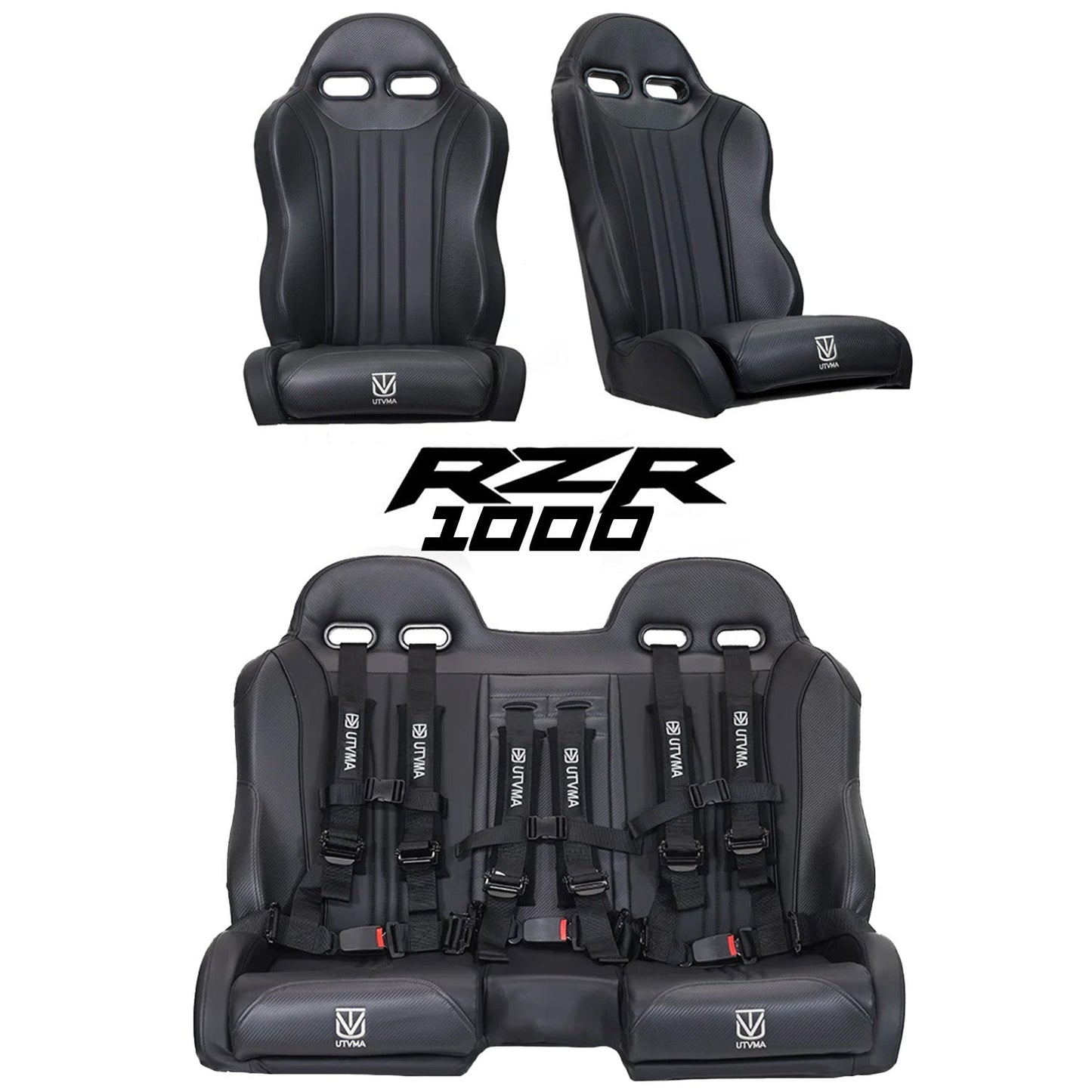 RZR 1000 Rear Bench Seat & Pair of Front Bucket Seats Set - Bench Seat
