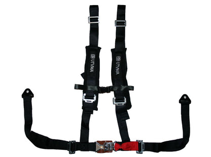 RZR 4-Point Harness Seat Pass Through Kit (2 Seats) with Override Clip - Offroad Buckle (Black) - Bump Seat