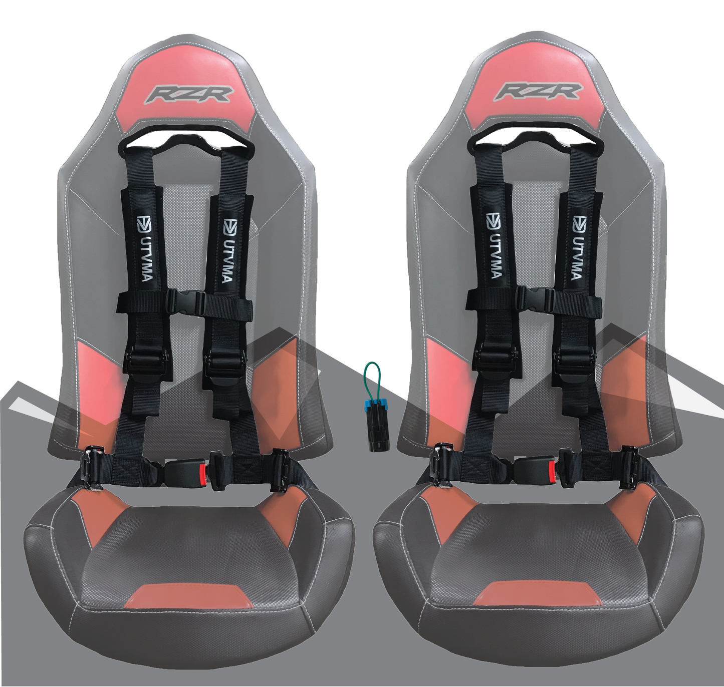 RZR 4-Point Harness Seat Pass Through Kit (2 Seats) with Override Clip - Bump Seat