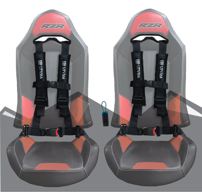 RZR 4-Point Harness Seat Pass Through Kit (2 Seats) with Override Clip - Bump Seat