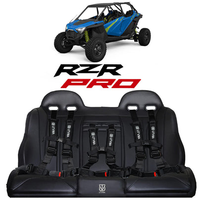 RZR 4 PRO (Turbo R Pro R Pro) Rear Bench Seat W Harnesses (2020-2024) - Bench Seat