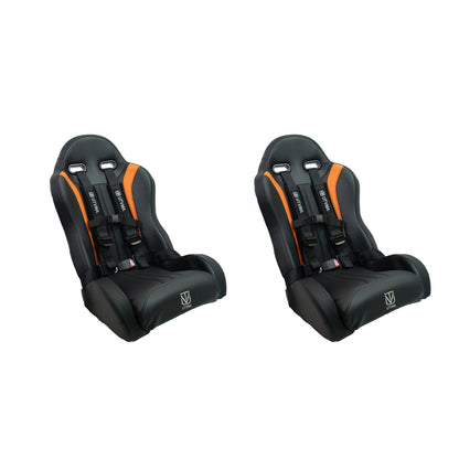RZR 800 Front Suspension Bucket Seat Set (2008-2014) - Black W/Orange / No Harnesses - Bucket Seats