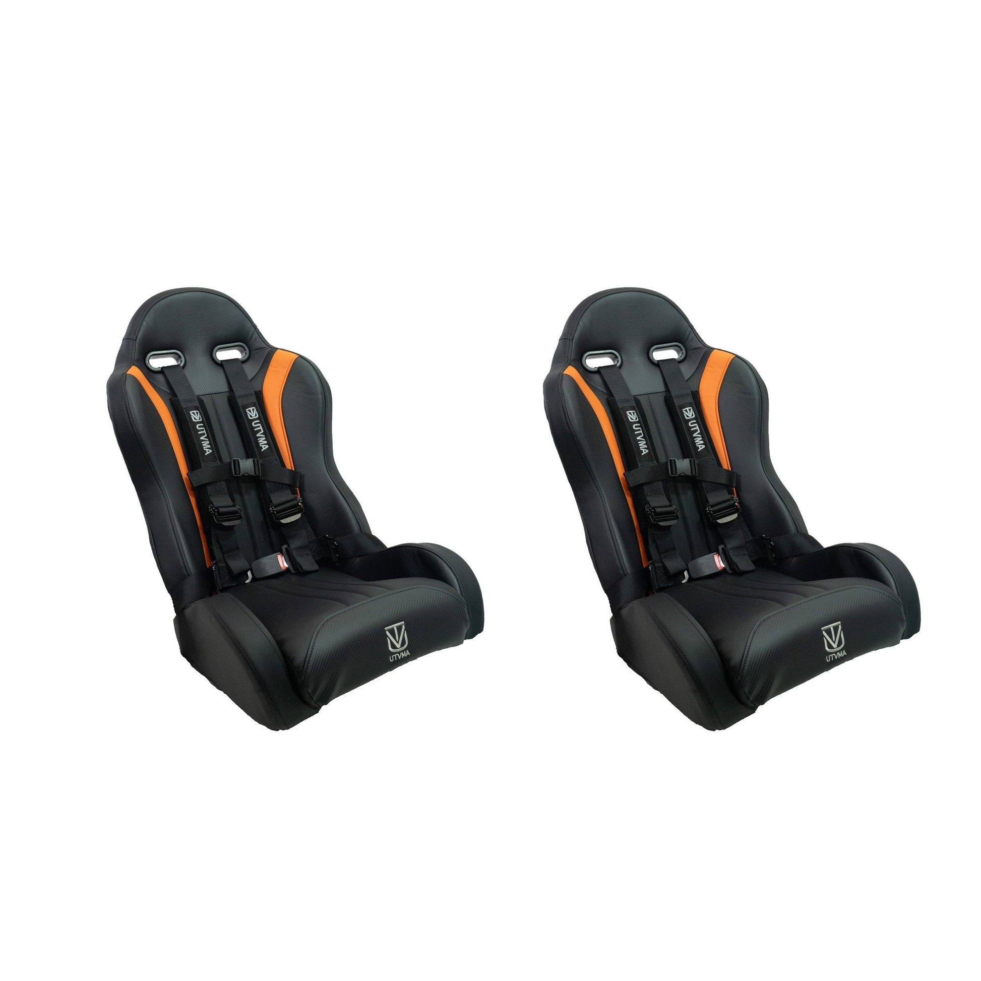 RZR 900 Front Suspension Bucket Seats Set of 2 (2011+) - Black W/Orange / No Harness - Vehicle Parts & Accessories