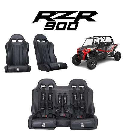 RZR 900 Rear Bench Seat & Pair of Front Bucket Seats Set (2015-2024) - Bench Seat