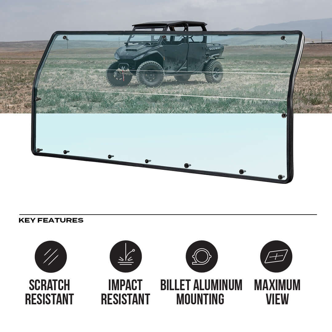 Segway UT10 Crew Polycarbonate Full Rear Windshield - Polycarbonate Rear Windshield