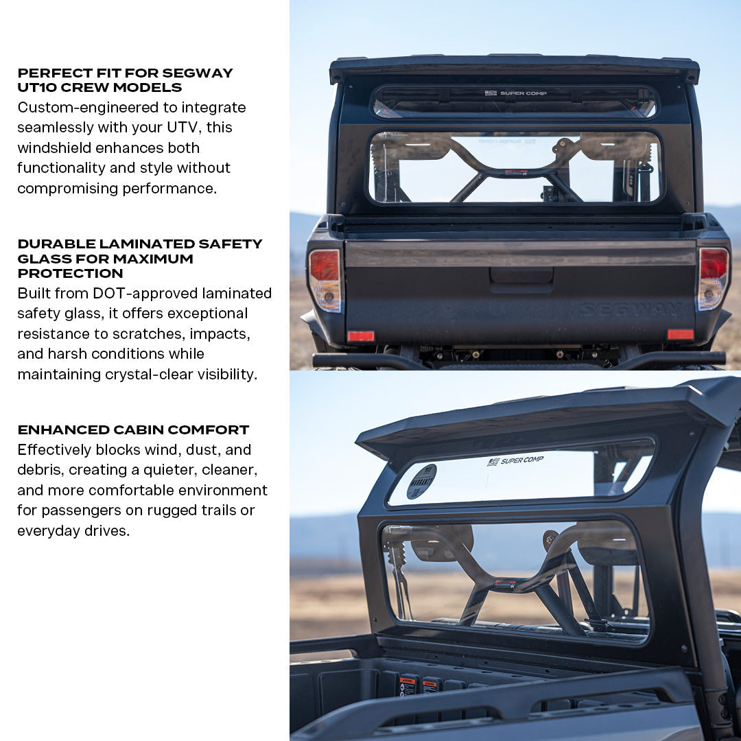 Segway UT10 Crew Rear Windshield - Glass Rear Windshield