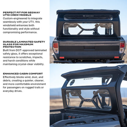 Segway UT10 Crew Rear Windshield - Glass Rear Windshield