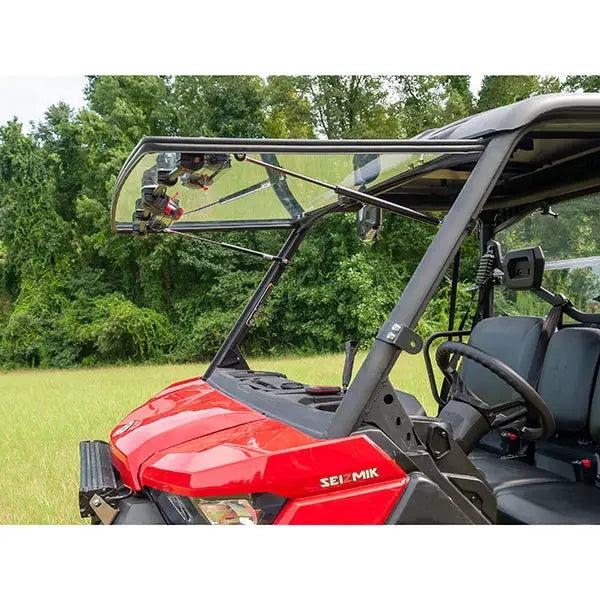 Seizmik Flip-Up Versa-Vent Windshield for the Can-Am Defender - Scratch-Res-Poly - Windshields
