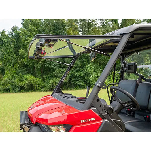 Seizmik Flip-Up Versa-Vent Windshield for the Can-Am Defender - Scratch-Res-Poly - Windshields