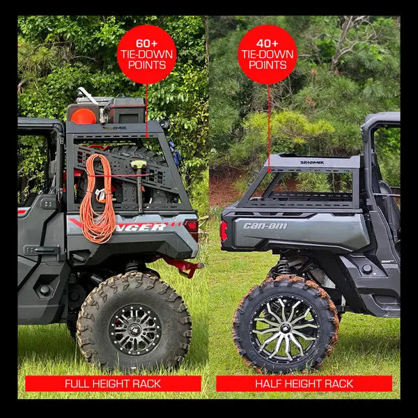 Seizmik Half Height Bed Rack - Polaris Ranger and Can-Am Defender Models - Racks