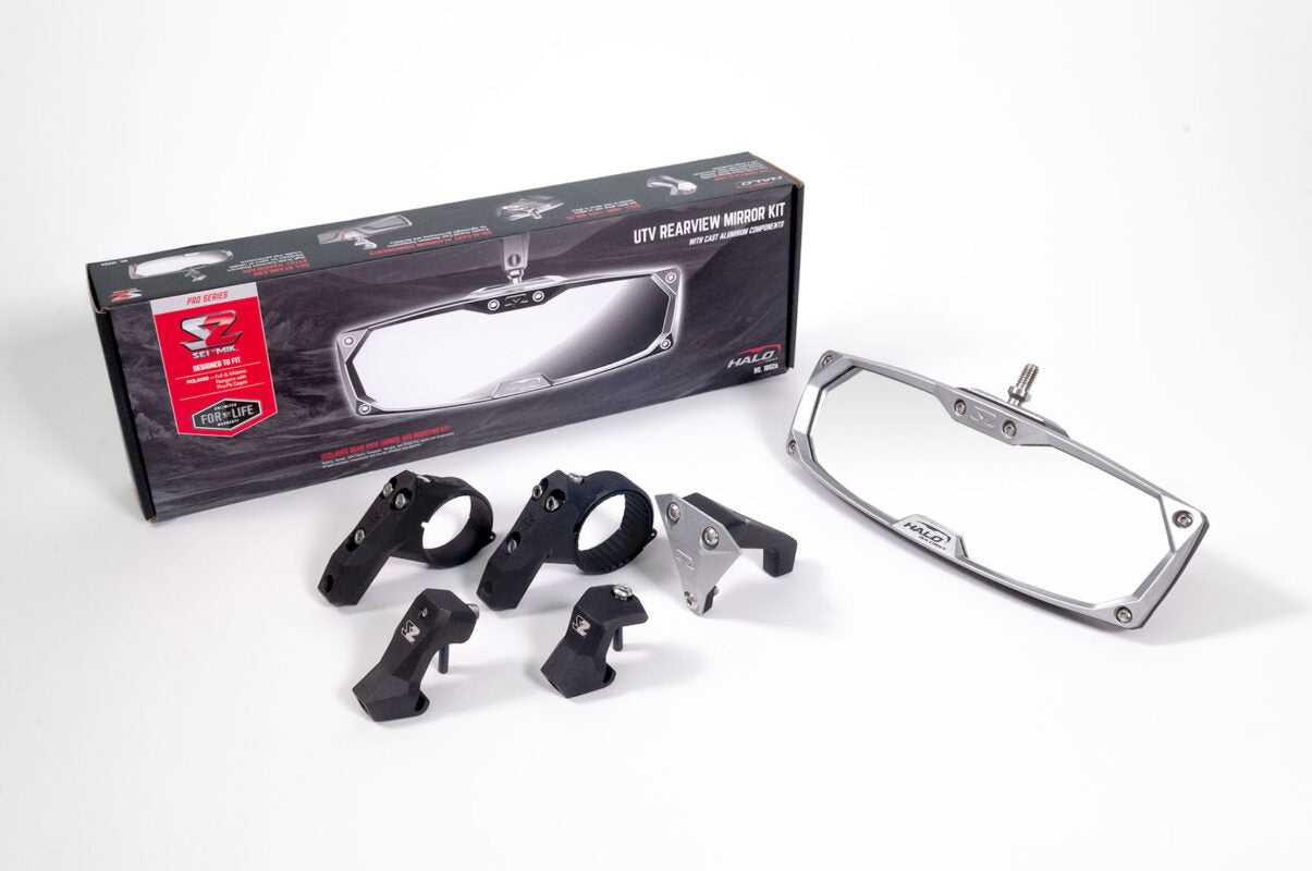 Seizmik Halo-RA Cast Rearview Mirror with Cast Aluminum Bezel- Pro-Fit Header Panel - Mirrors