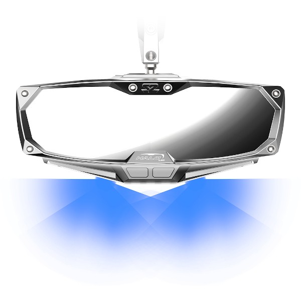 Seizmik Halo-RA LED Rearview Mirror with Cast Aluminum Bezel 2 inch and 1.875 inch Round Tube ROPS