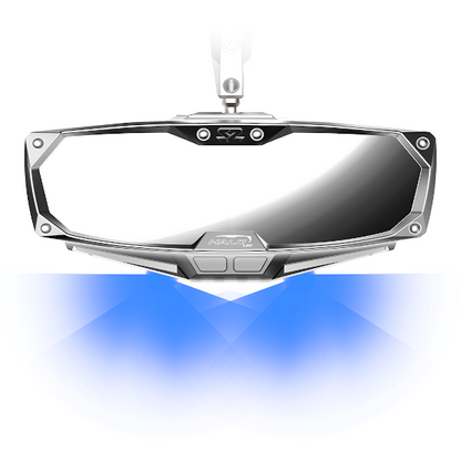 Seizmik Halo-RA LED Rearview Mirror with Cast Aluminum Bezel 2 inch and 1.875 inch Round Tube ROPS