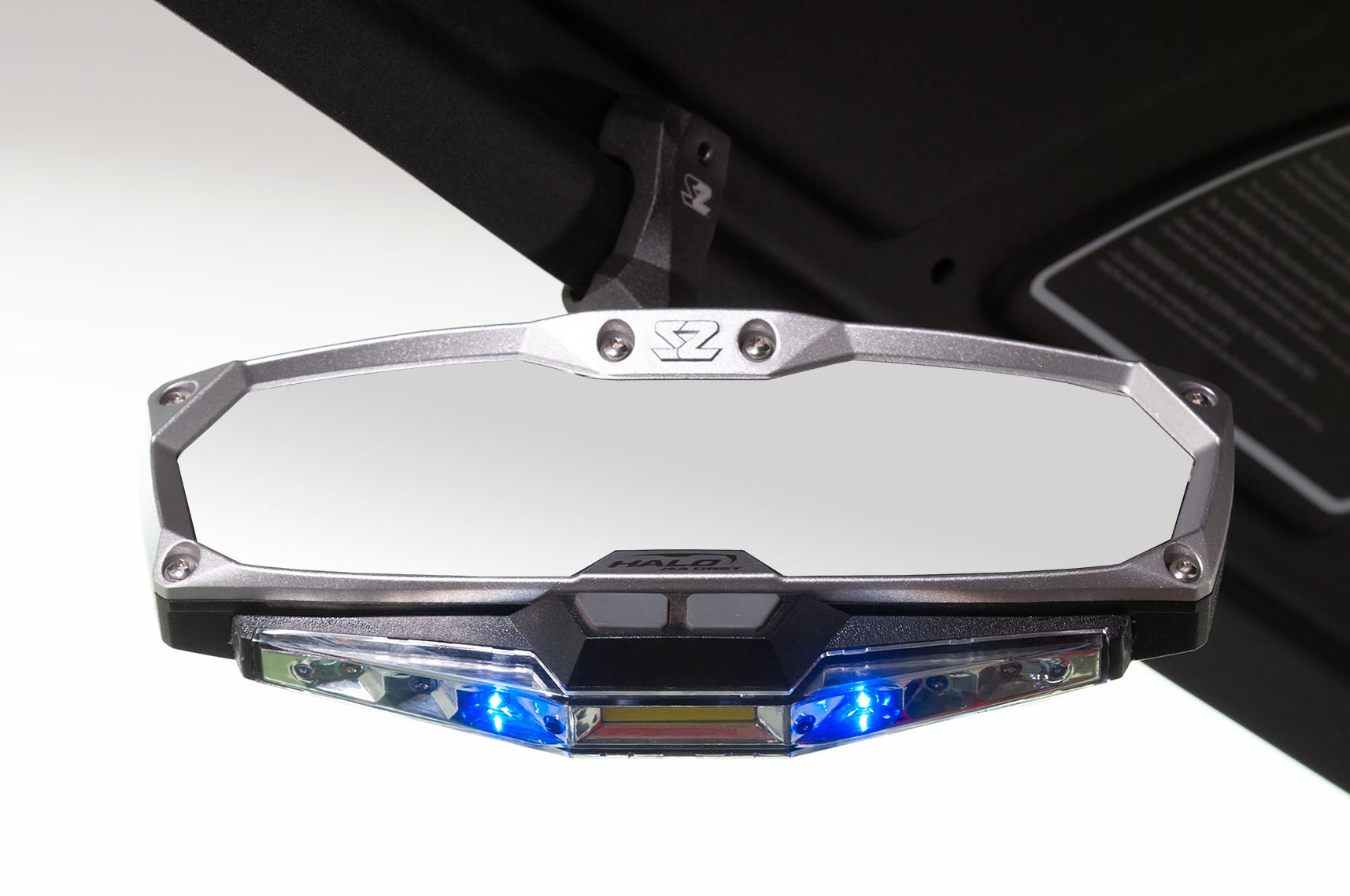 Seizmik Halo-RA LED Rearview Mirror with Cast Aluminum Bezel 2 inch and 1.875 inch Round Tube ROPS - Mirrors