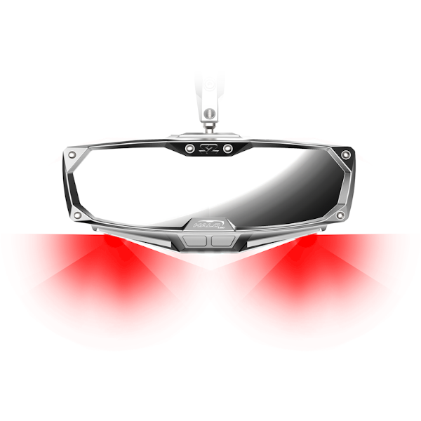 Seizmik Halo-RA LED Rearview Mirror with Cast Aluminum Bezel 2 inch and 1.875 inch Round Tube ROPS