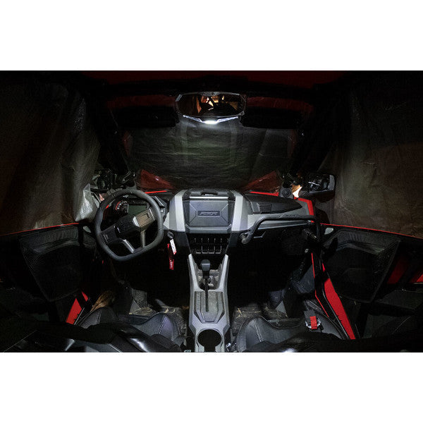 Seizmik Halo-RA LED Rearview Mirror with Cast Aluminum Bezel- Polaris Pro-Fit Header Panel