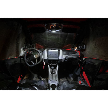 Seizmik Halo-RA LED Rearview Mirror with Cast Aluminum Bezel- Polaris Pro-Fit Header Panel