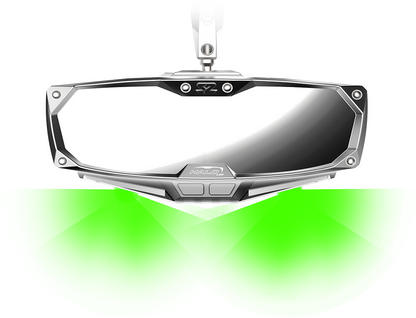 Seizmik Halo-RA LED Rearview Mirror with Cast Aluminum Bezel- Polaris Pro-Fit Header Panel - Mirrors