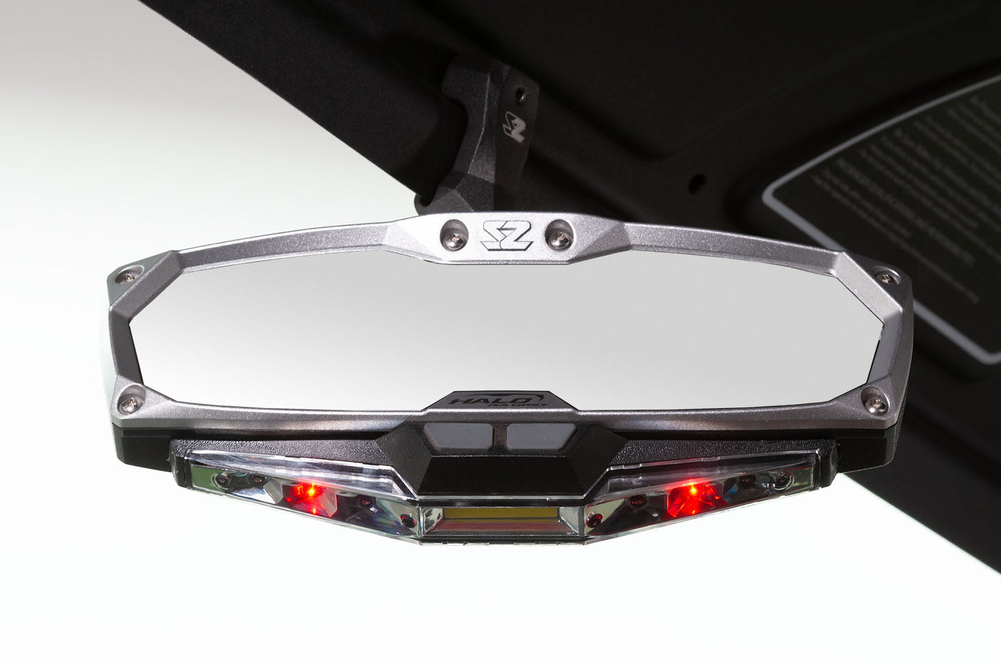 Seizmik Halo-RA LED Rearview Mirror with Cast Aluminum Bezel- Polaris Pro-Fit Header Panel - Mirrors