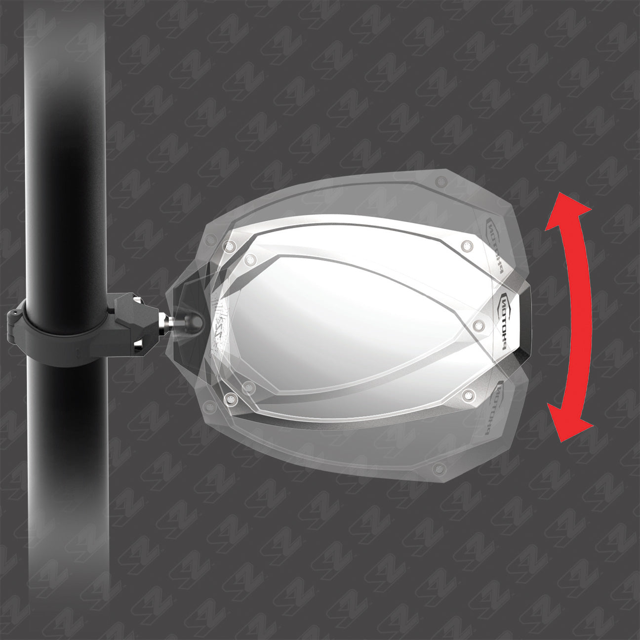 Seizmik Photon Side View Mirror with Cast Aluminum Body & Bezel 1.75 Inch Round Tube (Pair) - Mirrors