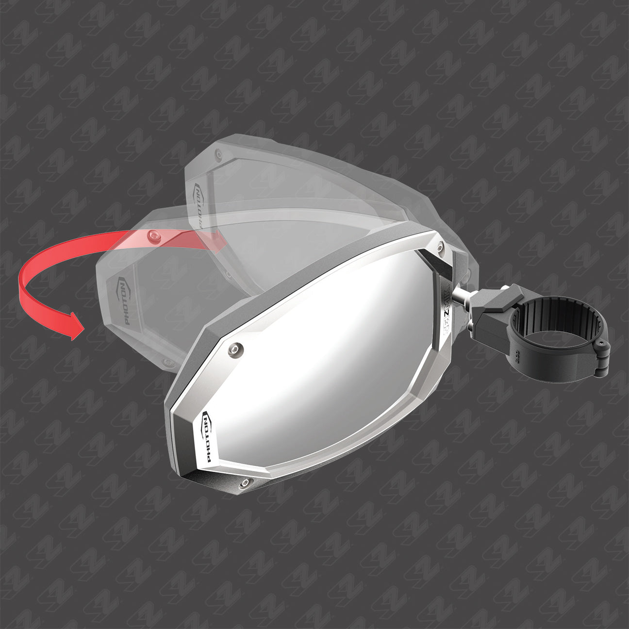 Seizmik Photon Side View Mirror with Cast Aluminum Body & Bezel - 2 or 1.875 Inch Round Tube (Pair) - Mirrors