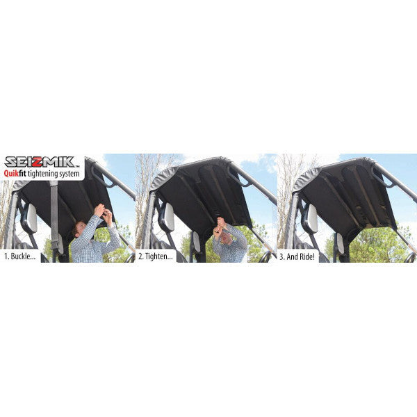 Seizmik Soft Rear Windshield & Soft Top Kit- Polaris Midsize Round Tube Ranger