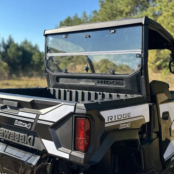 Seizmik UV Resistant Polycarbonate Rear Folding Windshield for Kawasaki Ridge Ranch Edition - Windshields