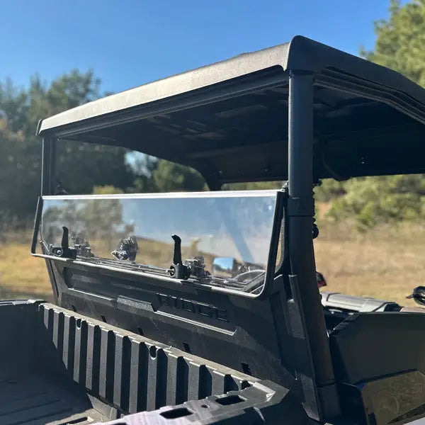 Seizmik UV Resistant Polycarbonate Rear Folding Windshield for Kawasaki Ridge Ranch Edition - Windshields