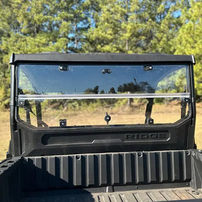 Seizmik UV Resistant Polycarbonate Rear Folding Windshield for Kawasaki Ridge Ranch Edition - Windshields