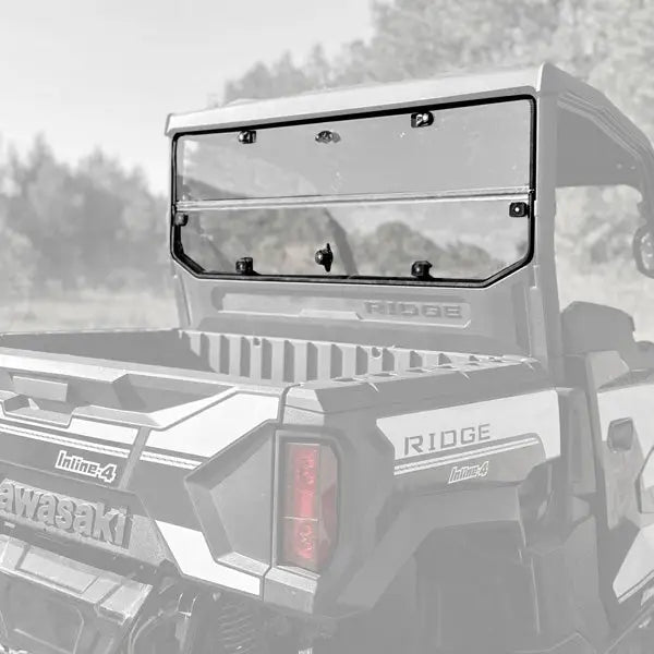 Seizmik UV Resistant Polycarbonate Rear Folding Windshield for Kawasaki Ridge Ranch Edition - Windshields