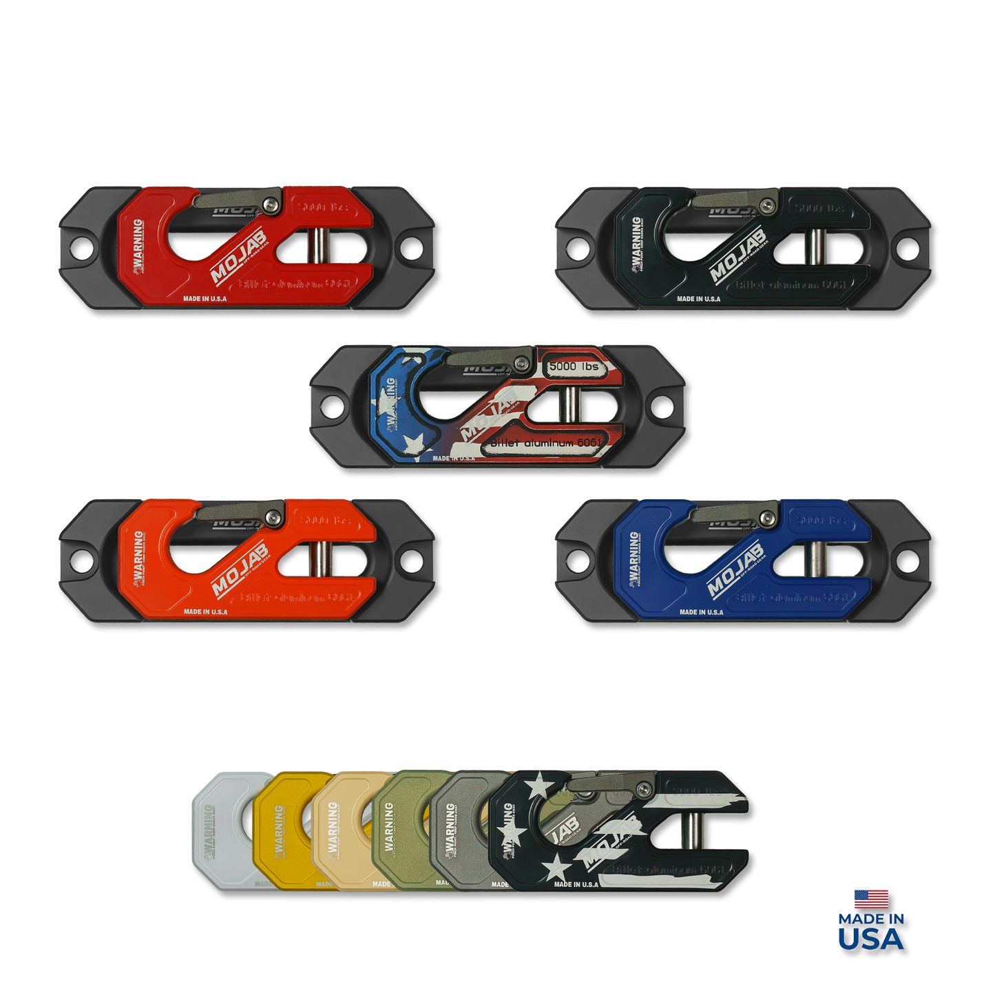 Side By Side / UTV Aluminum Recessed Winch Shackle with Fairlead Kit. (LIFE TIME WARRANTY*) - Winch Shackle