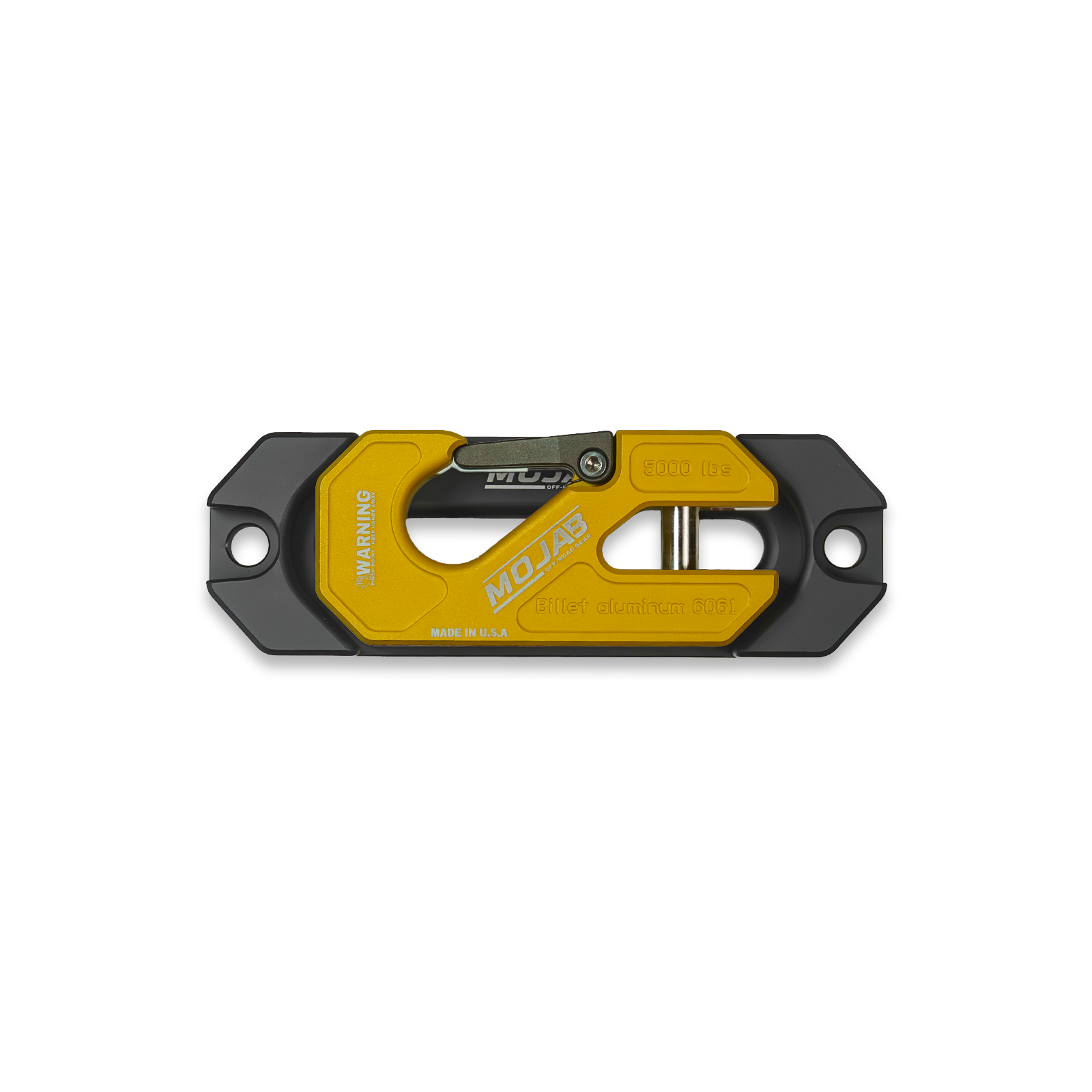Side By Side / UTV Aluminum Recessed Winch Shackle with Fairlead Kit. (LIFE TIME WARRANTY*) - Yellow - Winch Shackle