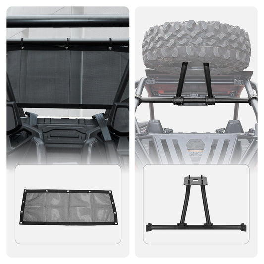 Soft Rear Window Net & Spare Tire Carrier for Polaris RZR PRO XP 2020-2023