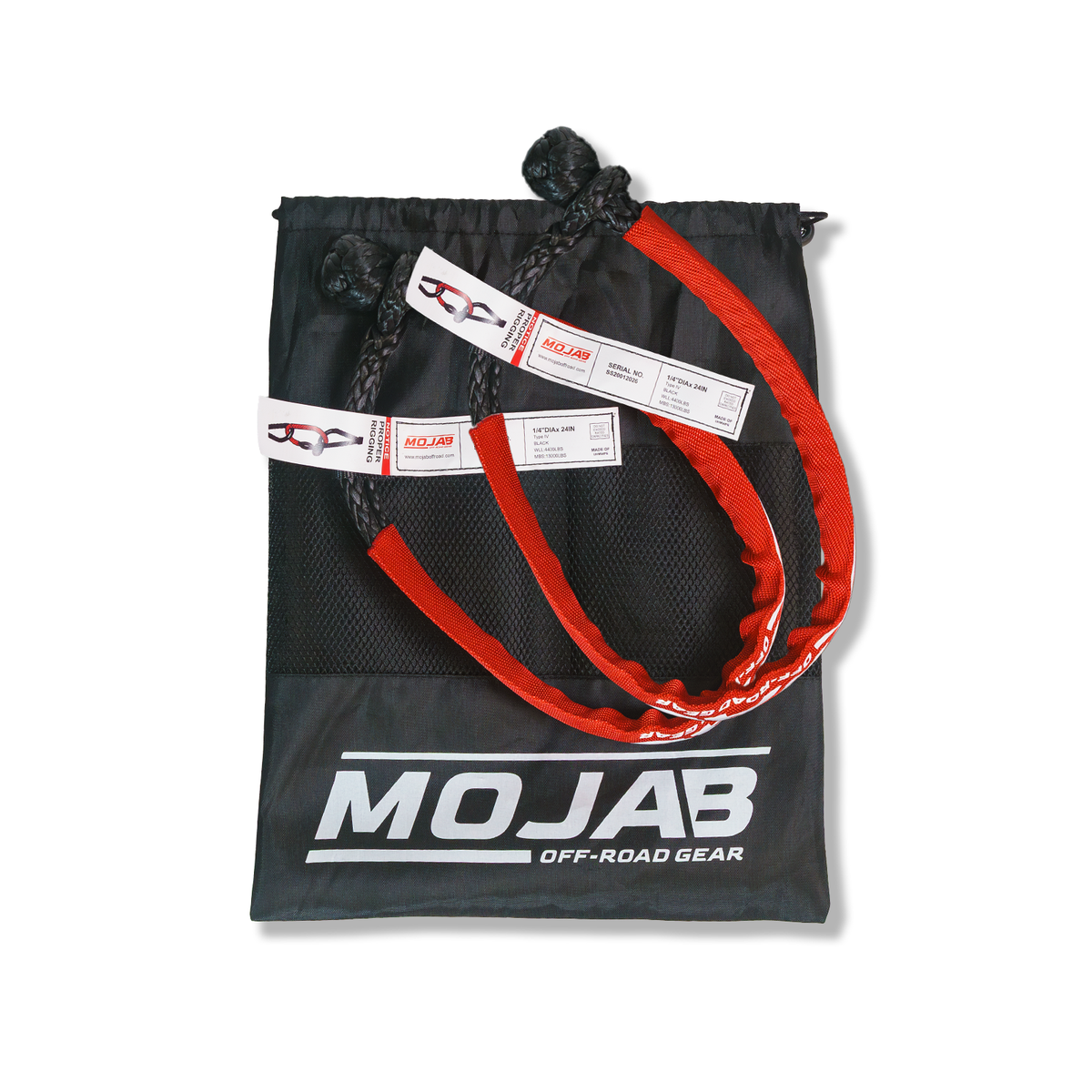 Soft Shackle 1/4’’ x 24’’ Set of 2 Shackles - Black - Kinetic rope