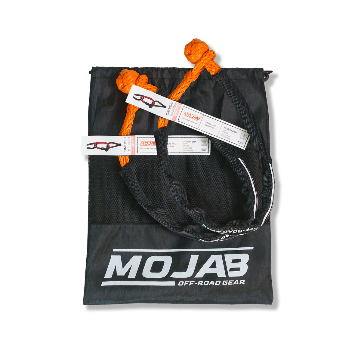 Soft Shackle 1/4’’ x 24’’ Set of 2 Shackles - Orange - Kinetic rope