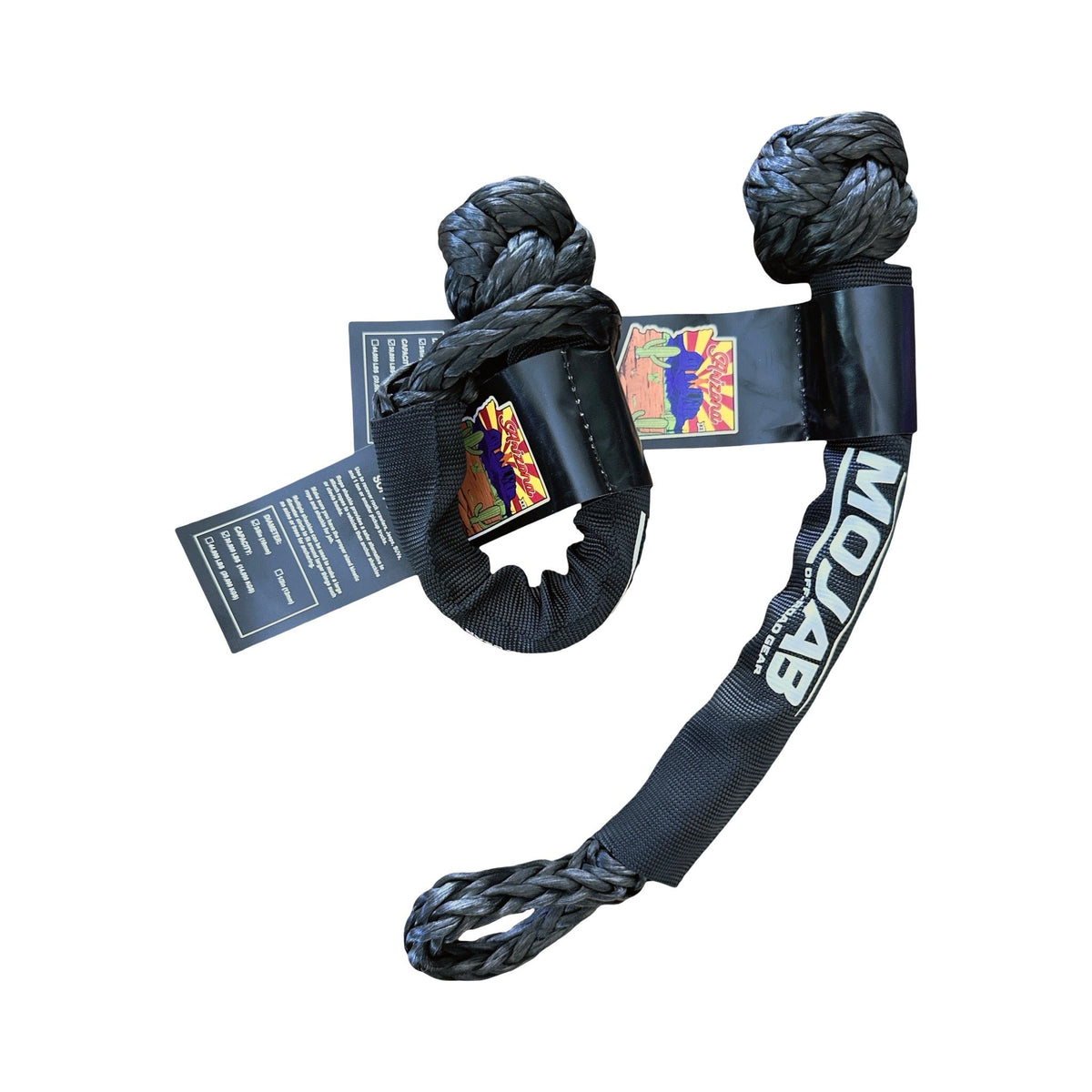 Soft Shackle 3/8’’ x 14’’ with sleeve- Set of 2 Shackles - Black - Towing