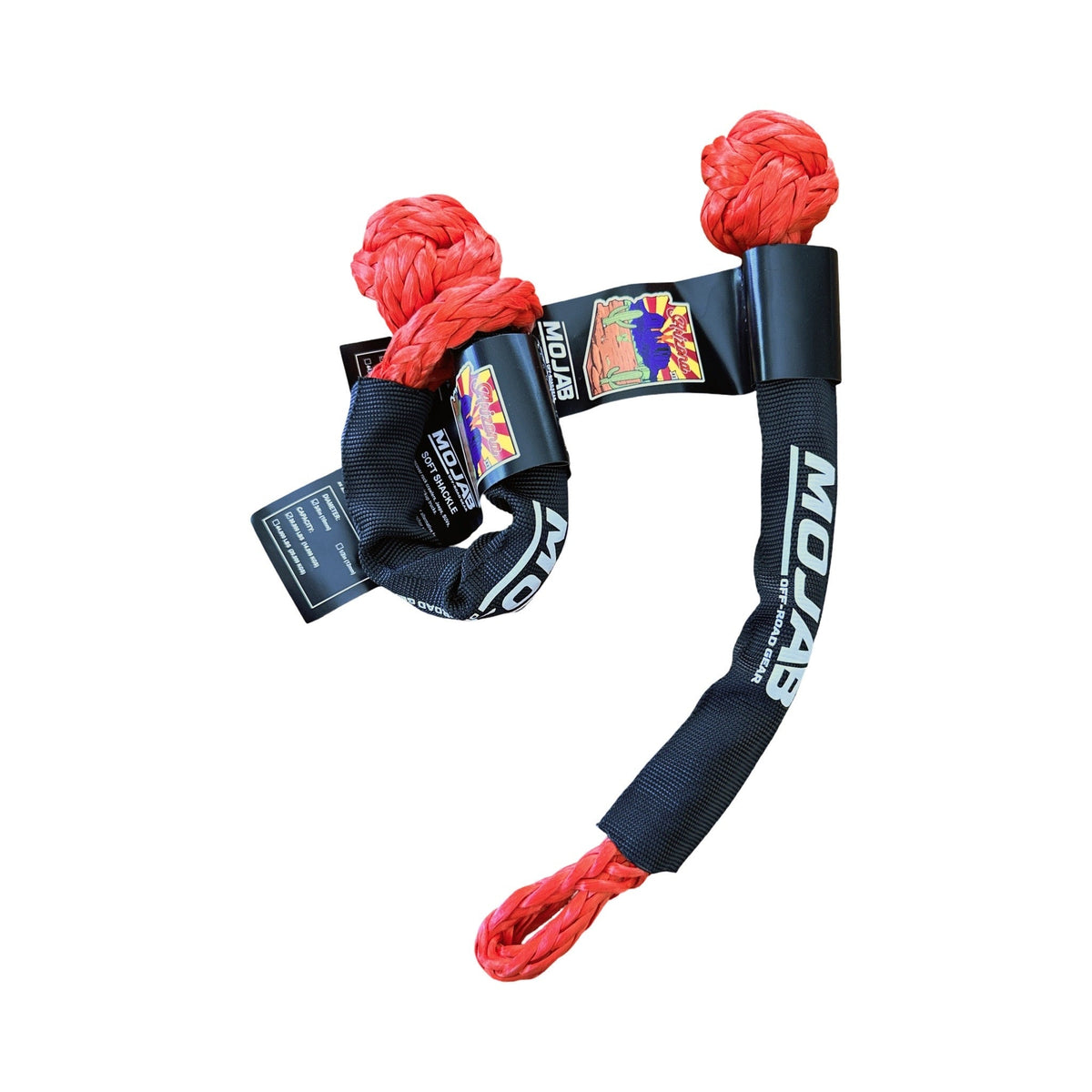 Soft Shackle 3/8’’ x 14’’ with sleeve- Set of 2 Shackles - Red - Towing