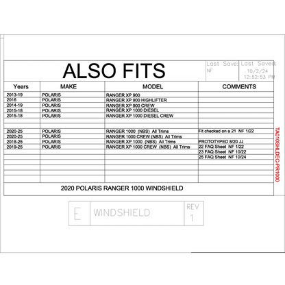 Trail Armor 2013 - 2025 Polaris Ranger XP 570 (FULLSIZE) Ranger XP 900 XP 900 Crew XP 1000 XP 1000 Crew XP 1000 Diesel