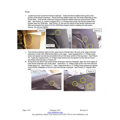 Trail Armor 2014 - 2018 RZR XP 1000 RZR XP 4 1000 RZR XP Turbo EPS RZR XP 4 Turbo Mud Flap Fender Extensions