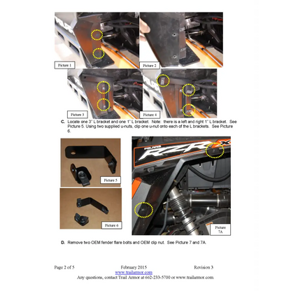 Trail Armor 2014 - 2018 RZR XP 1000 RZR XP 4 1000 RZR XP Turbo EPS RZR XP 4 Turbo Mud Flap Fender Extensions REAR ONLY