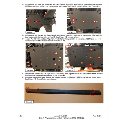 Trail Armor 2014 - 2023 RZR 4 XP 1000 (Standard Sport Premium Ultimate Highlifter) 2016 - 2021 RZR 4 XP Turbo 2019