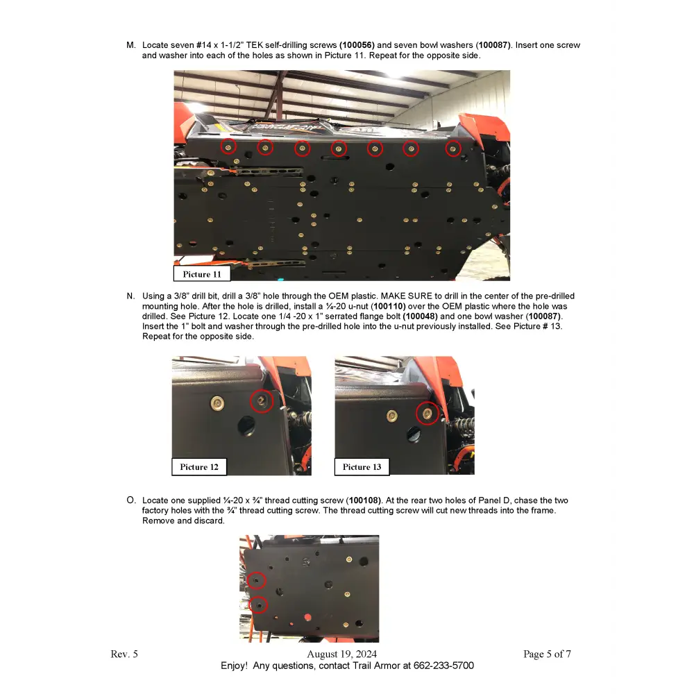 Trail Armor 2014 - 2023 RZR 4 XP 1000 (Standard Sport Premium Ultimate Highlifter) 2016 - 2021 RZR 4 XP Turbo 2019