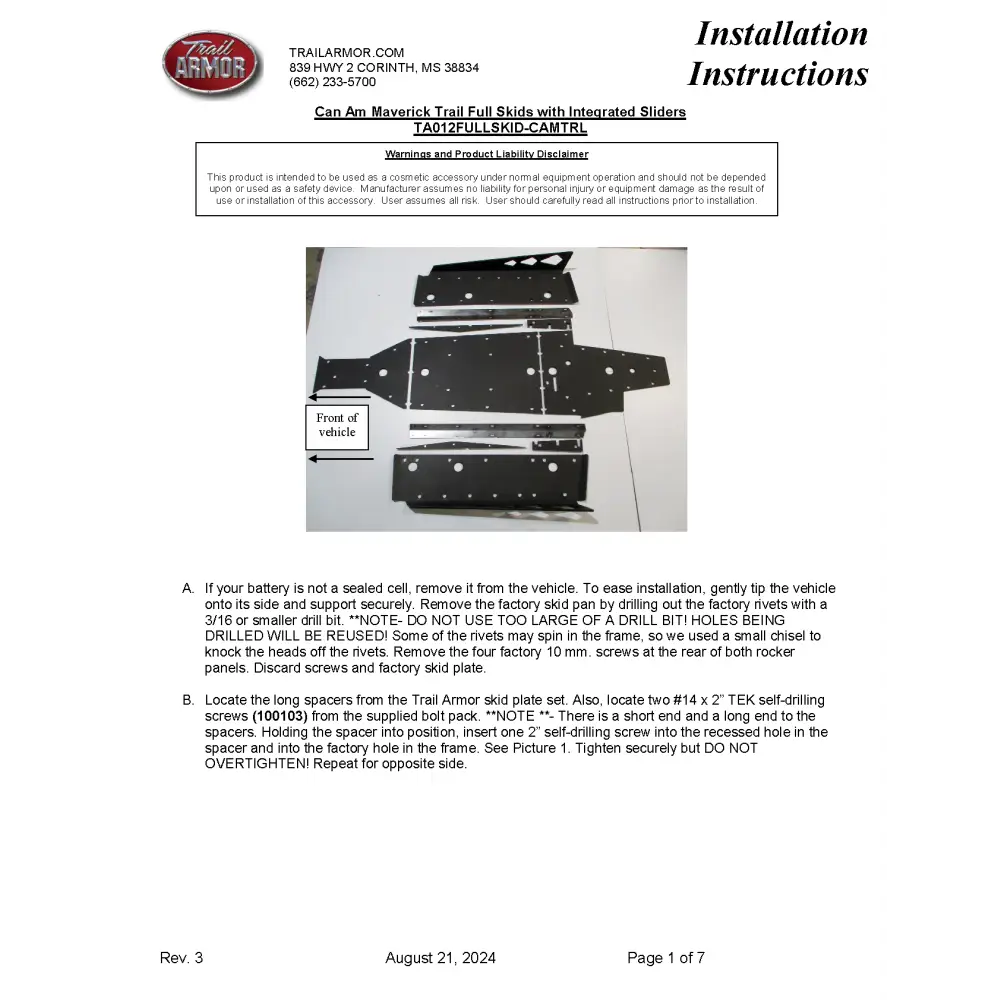 Trail Armor 2018 - 2019 Can Am Maverick Trail 800/1000 Maverick Trail DPS 800/1000 2019 Maverick Sport Maverick Sport