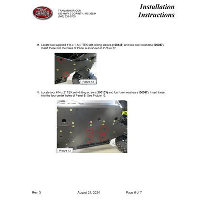 Trail Armor 2018 - 2019 Can Am Maverick Trail 800/1000 Maverick Trail DPS 800/1000 2019 Maverick Sport Maverick Sport